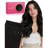 WENNALIFE Double Genius - Extension di capelli umani a forma di farfalla, 45,7 cm, 50 g, colore nero naturale, da cucire, aggiungono volume e lunghezza, invisibili, riutilizzabili, extension lisce De
