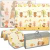 AIYAPLAY Tappeto Gioco Bambini 200x150x1.5 cm a Tema Bosco, Multicolore | Tappeto Gattonamento, Pieghevole, Reversibile, Superficie Impermeabile e Antiscivolo, in XPE, 0-3 Anni