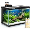 VIVOHOME 30L Kit di Avvio Acquario Intelligente con Controllo APP | Alimentatore Automatico,Filtro, RGB LED, Pompa, Termo-Display, Autopulente. Ideale per Betta, Pesce Rosso, Gamberetto