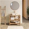 DEGHI Mobile bagno a terra 80 cm con ripiano in legno di acacia - Palmas