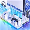 Yaskyly Supporto per PS5/Slim/Pro con Ventola di Raffreddamento, Ricarica Controller PS5, Base PS5 Supporto Verticale con Luci RGB per Playstation 5 Console Edizione Disco/Digital Accessori PS5