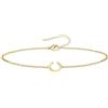 UMAGICBOX Bracciale iniziale personalizzato da donna, catena sottile C-Link in acciaio inossidabile 316L, colore oro e argento, gioiello resistente all'acqua con estensione, idea regalo donna