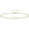 UMAGICBOX Bracciale iniziale personalizzato da donna, catena sottile C-Link in acciaio inossidabile 316L, colore oro e argento, gioiello resistente all'acqua con estensione, idea regalo donna