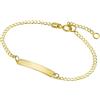Time RoaD Bracciale Gourmette Oro Neonato in 9K Neonato FG00020/14 | Braccialetto Neonato Oro - Ideale come Regalo per il Battesimo, Compleanno