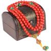 Generic braccialetti per donna corallo rosso perle di pietra naturale collana mala preghiera buddista rosario filo buddha domestico