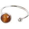 WLLDDDIU Anello di Pietra Naturale Giallo Occhio di Tigre Anello di Cristallo Rotondo A Due Sfere Anello di Pietra Aperto da Donna Regolabile Anelli di Dito alla Caviglia Equilibrio Reiki Anello di Eternità