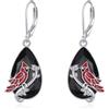 YFN Orecchini a forma di gufo, in argento Sterling, con pietra portafortuna, regalo da donna, normale, Argento sterling, Non pietra preziosa