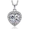 MomentWish Collana Cuore Moissanite Donna Argento 925 Oro Giallo Oro Rosa | Collana Moissanite Punto Luce Cuore Argento 925 Disponibile 0,5/1/2 Carati Regalo Elegante per Donna Natale e Anniversario