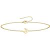 UMAGICBOX Bracciale iniziale personalizzato da donna, catena sottile C-Link in acciaio inossidabile 316L, colore oro e argento, gioiello resistente all'acqua con estensione, idea regalo donna