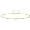 UMAGICBOX Bracciale iniziale personalizzato da donna, catena sottile C-Link in acciaio inossidabile 316L, colore oro e argento, gioiello resistente all'acqua con estensione, idea regalo donna