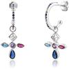 Gualiy Orecchini Zircone Argento Oro, Donna Argento 925 Orecchini Croce con Zirconia Cubica Orecchini