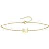 UMAGICBOX Bracciale iniziale personalizzato da donna, catena sottile C-Link in acciaio inossidabile 316L, colore oro e argento, gioiello resistente all'acqua con estensione, idea regalo donna