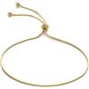 CARISSIMA Bracciale da donna in oro giallo 9 ct con catena snake regolabile, 23 cm