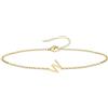 UMAGICBOX Bracciale iniziale personalizzato da donna, catena sottile C-Link in acciaio inossidabile 316L, colore oro e argento, gioiello resistente all'acqua con estensione, idea regalo donna