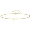 UMAGICBOX Bracciale iniziale personalizzato da donna, catena sottile C-Link in acciaio inossidabile 316L, colore oro e argento, gioiello resistente all'acqua con estensione, idea regalo donna