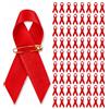 Healeved 200 pezzi - Set di spille con fascia rossa di sensibilizzazione AIDS, aiuto solidarietà, accessorio chic e versatile