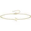 UMAGICBOX Bracciale iniziale personalizzato da donna, catena sottile C-Link in acciaio inossidabile 316L, colore oro e argento, gioiello resistente all'acqua con estensione, idea regalo donna