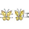 SILVERCUTE Orecchini donna farfalla in argento sterling 925 orecchini cuff senza buco con pietra zirconi orecchini argento per bambina e ragazza regalo per compleanno