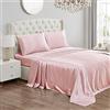 Juicy Couture, Set di lenzuola in raso di seta per letto king size, set di lenzuola in raso setoso a tasca profonda con 1 lenzuolo con angoli, 1 lenzuolo piano e 2 federe - rosa