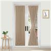 DWCN Tende per porte francesi, con tasca per asta, termiche, oscuranti, per porte a vetri, cucina e porte del patio, per la privacy, 58,4 cm x 182,9 cm di lunghezza, 1 pannello con fermatenda, beige
