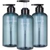 BasedFloor Flaconi dispenser per shampoo e balsamo, 3 flaconi vuoti in plastica da 500 ml, con pompa, ricaricabili, set di flaconi per lozioni
