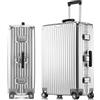 GIIYOEW valigia grande PC Valigia con telaio in alluminio, guscio rigido senza cerniera, bagaglio a mano da 20 pollici con lucchetto combinazione TSA,Argento,24in