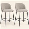 DecHome - Sgabelli Cucina Bar Alti Set 2 Pezzi Design Moderno in Tessuto Grigio