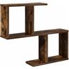 Goldonion Scaffale Parete Rovere Fumo 60 x 12 x 50,5 cm | Legno Ingegnerizzato, 4 Scomparti, Carico Max 25 kg, Facile Pulizia, Uso Interno
