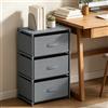 Huracan Cassettiera con 2 cassetti, cassetti in tessuto, 40 x 26 x 46 cm, cassettiera con robusta struttura in metallo, mobile salvaspazio per camera da letto, soggiorno, corridoio, grigio