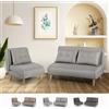 Produce Shop Set Divano Letto 2 posti scandinavo + Poltrona Pieghevole Sienna - Grigio