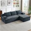 Kuczn Divano angolare modulare a forma di L con funzione letto Boneless in | Divano Cloud con cuscini e tasche laterali, divano letto, divano a 3 posti, seduta profonda, senza montaggio