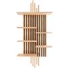 Velora Home&Living VELORA H&L Mensola da Muro in Legno - Grande Scaffale da Parete a Listelli con 6 Ripiani, Mensola Decorativa e Porta Piante per Libri e Decorazioni, Soggiorno, Cucina e Ufficio, Legno Naturale