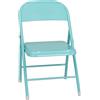 Generic Sedia Pieghevole per la Casa da 44cm, Sedia Pieghevole per Computer con Schienale e Struttura in Acciaio, Sedia da Cucina Portatile per Ufficio, Campeggio(Bleu)