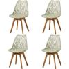 GrandCA HOME Set di 4 sedie da pranzo in stile nordico -Verde menta | Sedia imbottita per cucina,sedia per soggiorno,gambe in legno di faggio,schienale traforato,per cucina,soggiorno sala pranzo