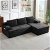Kuczn Divano angolare modulare a forma di L con funzione letto Boneless in | Divano Cloud con cuscini e tasche laterali, divano letto, divano a 3 posti, seduta profonda, senza montaggio