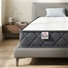 HOMCOM Materasso Doppio 160x200cm Memory Foam | Spessore 20cm, schiuma a taglio ondulato, bordi rinforzati, certificato Oeko-Tex, media consistenza