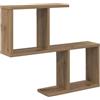 Goldonion Scaffale da Parete Rovere Artigianale 60 x 12 x 50,5 cm | Legno Ingegnerizzato, 4 Scomparti, Design Minimalista, Montaggio a Parete, 25 kg