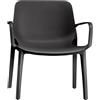 COSE DA CASA Sedia poltrona Lounge GINEVRA S-C-A-B Interno ed Esterno con braccioli antracite Impilabile in Tecnopolimero Rinforzato con Fibra di Vetro Made in Italy