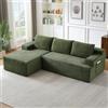 Kuczn Divano angolare modulare a forma di L con funzione letto Boneless in | Divano Cloud con cuscini e tasche laterali, divano letto, divano a 3 posti, seduta profonda, senza montaggio
