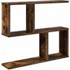Goldonion Scaffale da Parete Rovere Fumo 60 x 12 x 50,5 cm | Legno Ingegnerizzato, 4 Scomparti, Design Moderno, Facile Pulizia, Uso Interno