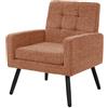 ML DESIGN modern living ML-Design Poltrona Comoda da Salotto, per Lettura, Soggiorno Portata 150 Kg | Poltroncina Camera da Letto con Piedini Regolabili in Acciaio e Tessuto in Imbottitura Morbida, Rossa, Design Moderno