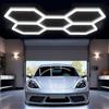 SJDUYD Illuminazione LED esagonale 5/14 luci, 120 lumen 6500K bianco puro, design a nido d'ape modulare per officine di detailing auto, garage, officine, palestre, saloni di bellezza 5 hex