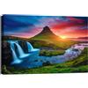 Visario Quadro su Tela 120x80 cm 5040 Cascata Montagne Natura Paesaggio - Stampa su Tela con Telaio in Legno Soggiorno Camera da Letto - Quadro Moderno Pezzo Unico Decorazione Parete