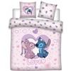 Aymax Stitch Angel Duo Love Copripiumino Matrimoniale 240x220 + 2 Federe 65x65 | Piumino matrimoniale reversibile | Cotone & poliestere asciugatura rapida | Disney | Regalo coppia | Lavabile in lavatrice