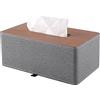 XNONE Porta Fazzoletti, Scatola per Fazzoletti in Pelle Dispenser per Fazzoletti Scatola Decorativa Tissue Box per Casa,Ufficio,Bagno,Auto,Grigio