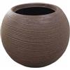 Vasar Telcom Vaso in Resina Caspò Sfera Rigata Shabby d30x24 cm Colore Brown