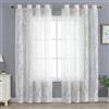 Gazal Vole Tende in Pizzo Bianche Jacquard, Con Occhielli, H260 × L140 cm | 2 Pannelli Trasparenti Con Motivo Damascato, Per Soggiorno, Camera da Letto, Sala da Pranzo e Finestre