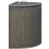 HOMCOM Cesto per bucato in bambù con coperchio 55 litri Grigio | Rivestimento rimovibile lavabile, Cestini per angolo, 38x38x57 cm