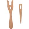 Yosoo Health Gear Forchetta per Maglieria Ferri da Maglia in Legno, Set di 2 Forchetta per | Lavori a Maglia e Aghi Occhi, Ferri da Tessitura Multiuso in Legno Forchetta Maglieria per DIY Tessitura Braccialetti Collana