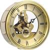 INOOMP Inserti per movimento di orologio scheletrato: diametro 97 mm/3,82, inserti di ricambio per orologio rotondo, quadrante dorato, lunetta color oro, numeri romani per la decorazione di casa